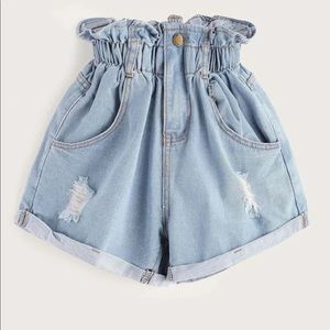 High waisted jean shorts